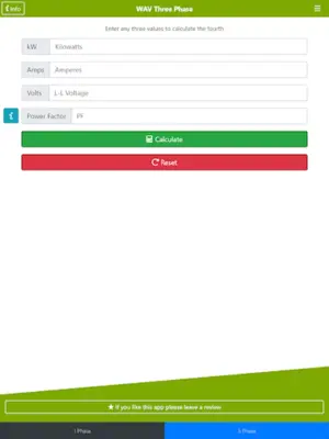 Watts Amps Volts Calculator android App screenshot 1