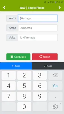 Watts Amps Volts Calculator android App screenshot 5