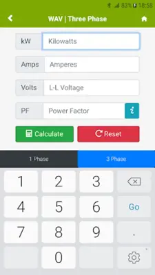 Watts Amps Volts Calculator android App screenshot 6